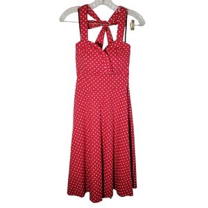 Vintage Sara red and white polka dot print rockabilly pinup dress Size Medium